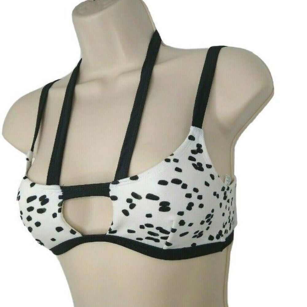 ASOS Swim Strappy Bikini Top Dalmation Print Sz 2